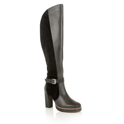 Ravel Black leather suede 'Rains' over the knee boots